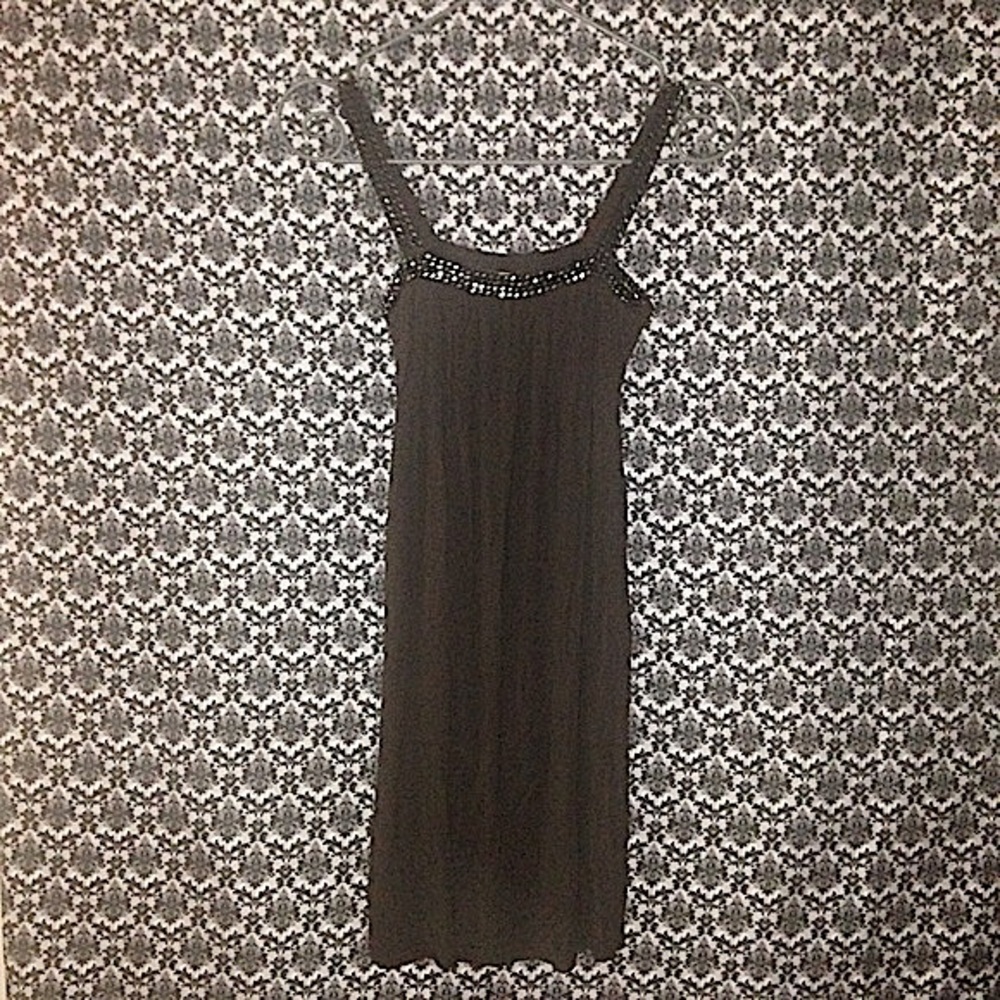 NWT Bailey 44 dark brown dress with chain detail